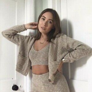 Zara sweater crop top and cardigan set